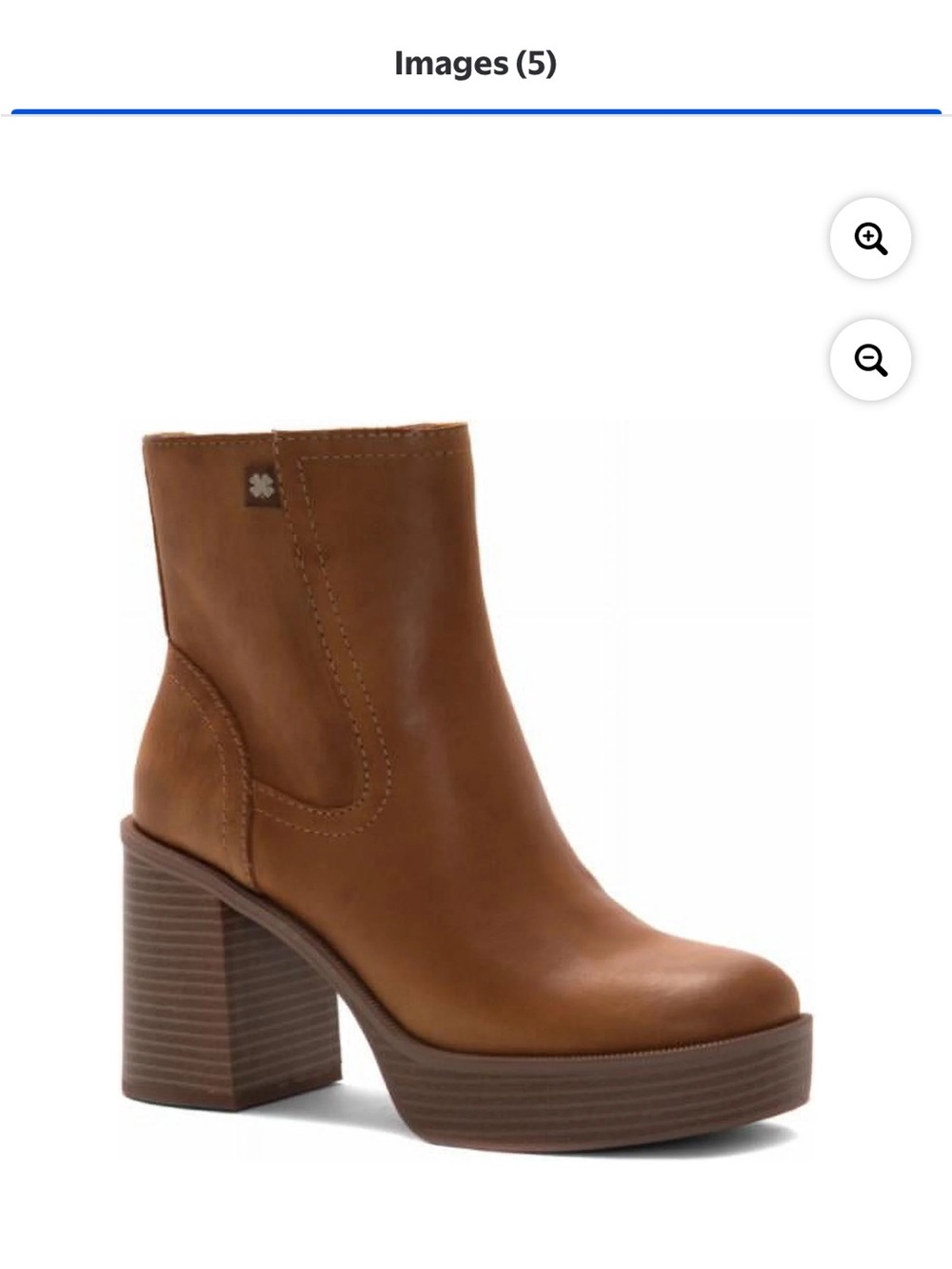 Lucky Brand Women’s Olliner Tan Leather Platform Ankle Boot in 9.5.